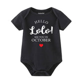 Custom Name Month Baby Clothes Personalized Pregnancy Announcement for Expecting Mom Dad Baby Shower Gift